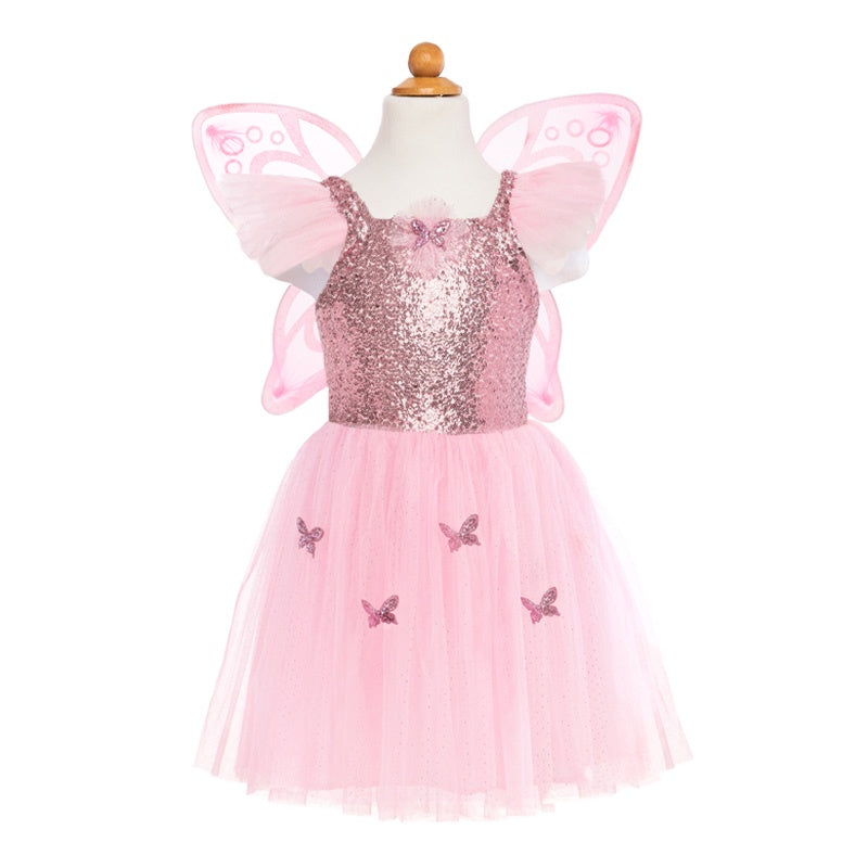 Pink Sequins Butterfly Dress & Wings - Size 5-7