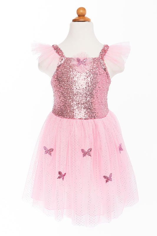 Pink Sequins Butterfly Dress & Wings - Size 5-7