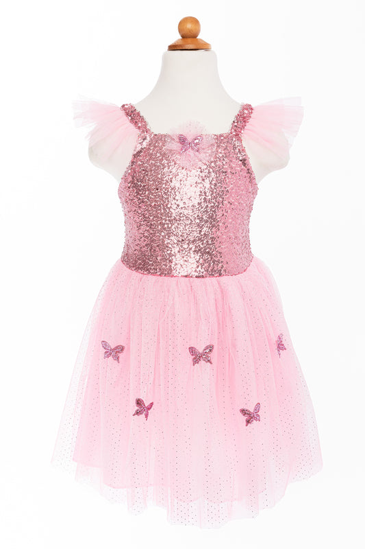 Pink Sequins Butterfly Dress & Wings - Size 5-7