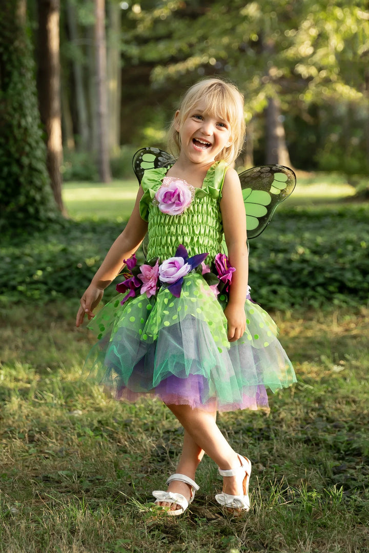 Green Fairy Blooms Deluxe Dress with Wings - Size 3-4