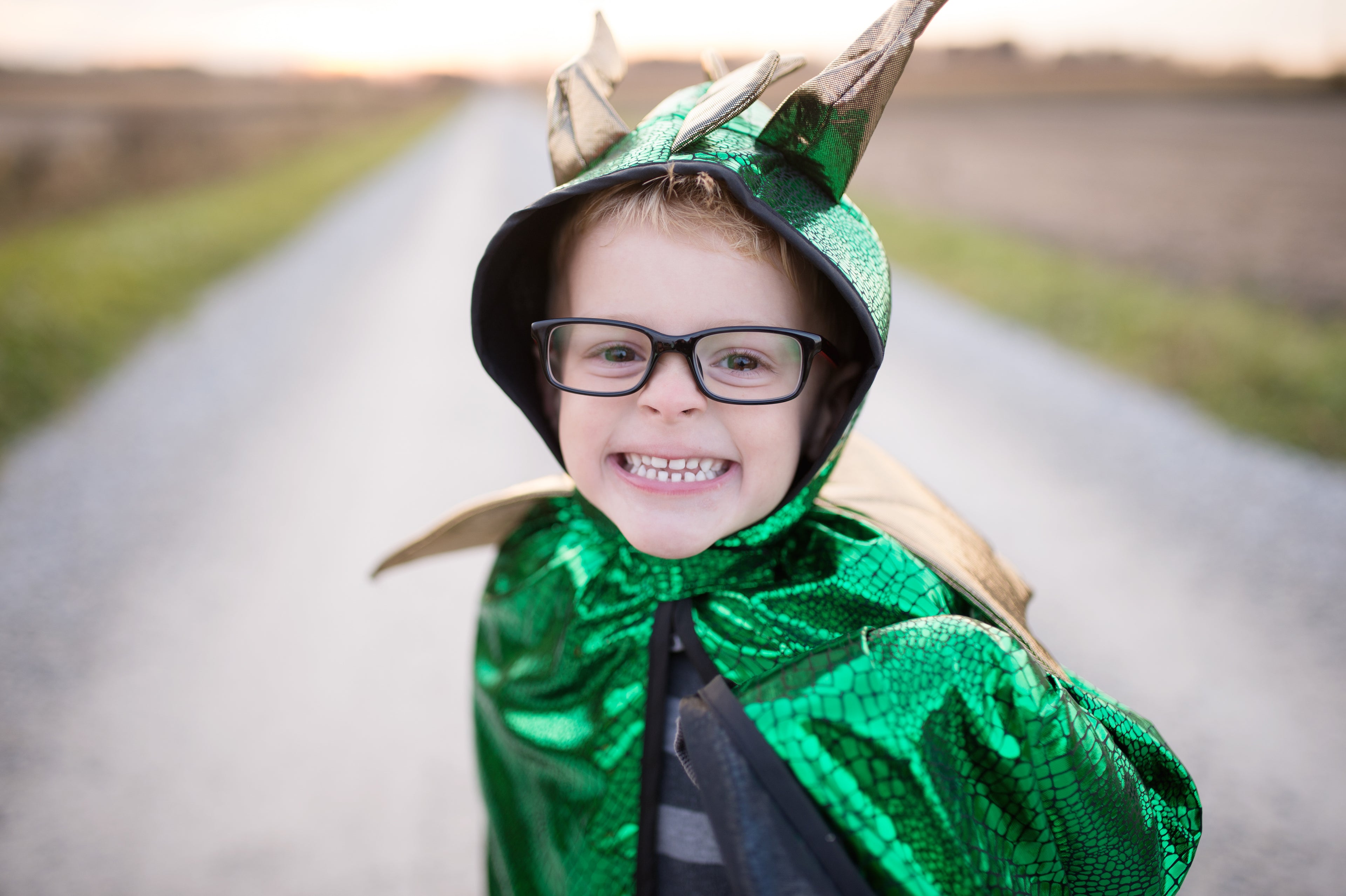 Green & Gold Dragon Cape - Size 5-6