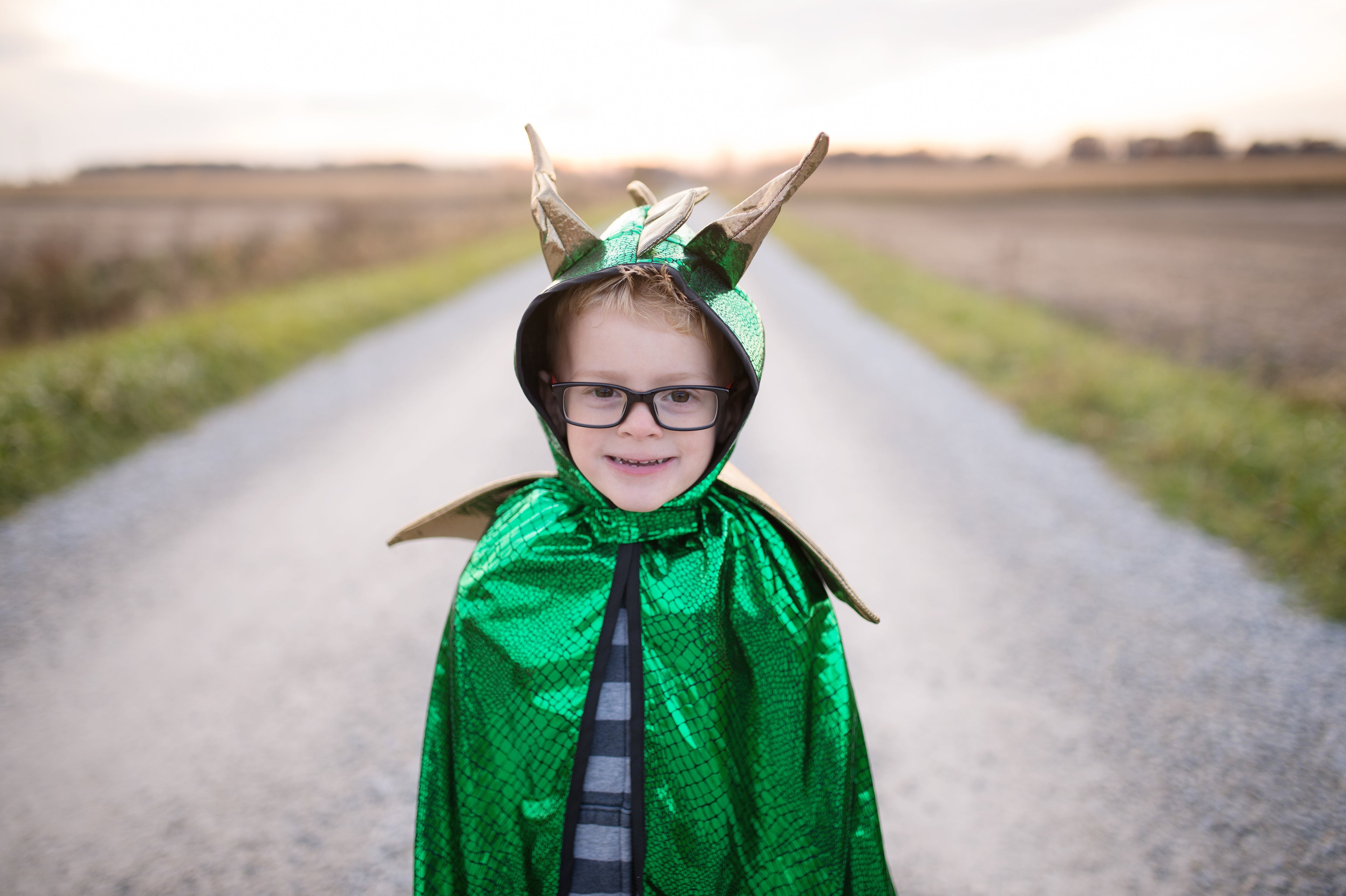 Green & Gold Dragon Cape - Size 5-6