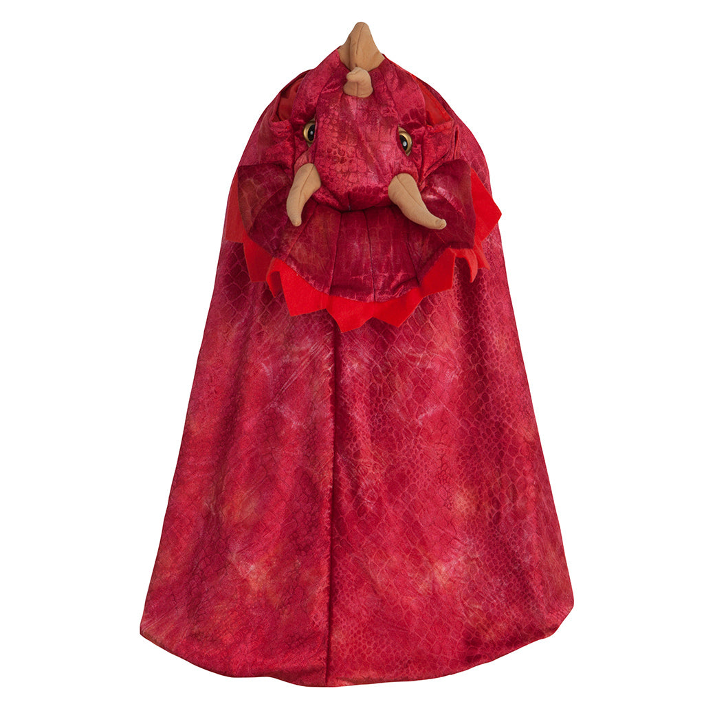 Red Triceratops Hooded Cape - Size 4-5