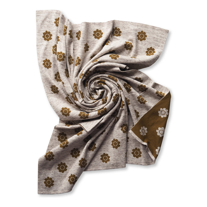 Grown Pansy Baby Blanket - Mocha & Marle
