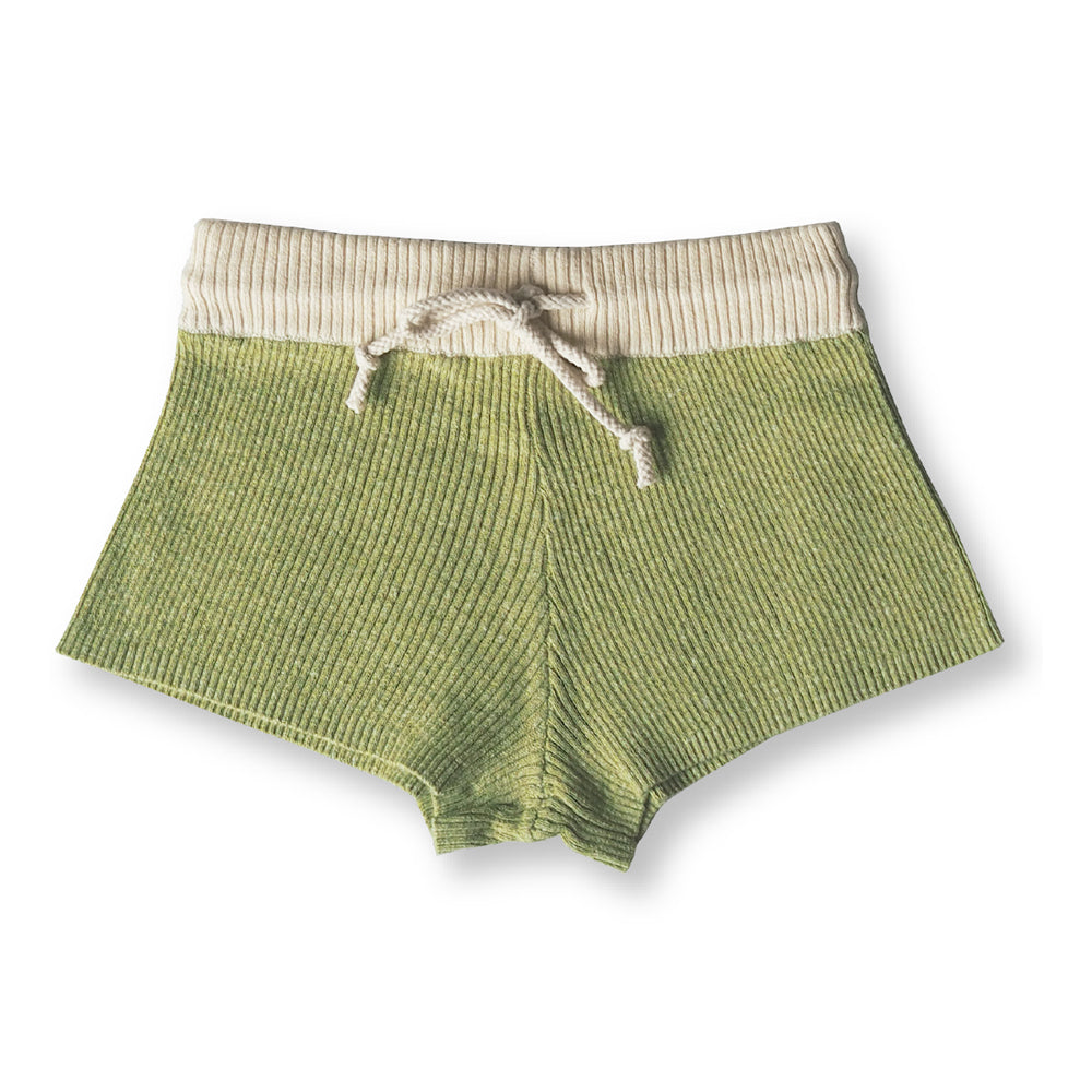 Grown Hemp Ribbed Shorts - Lime