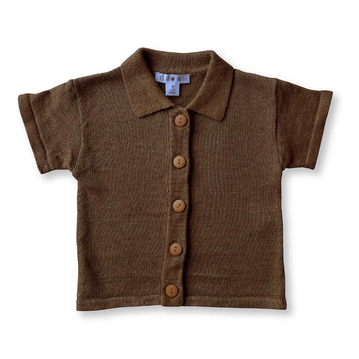 Grown Linen Knit Shirt - Mocha