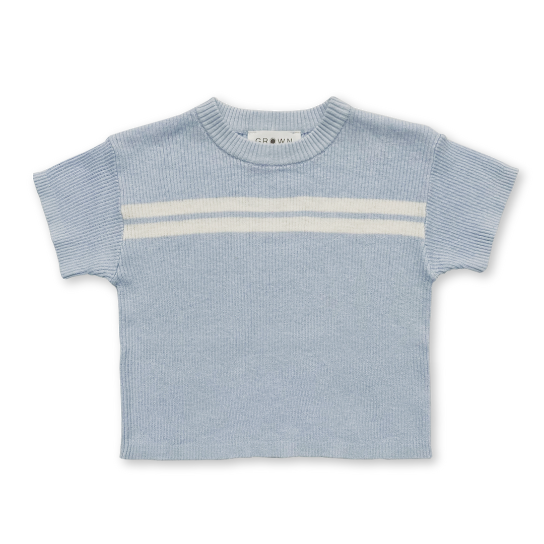 Grown Ribbed Hemp Tee - Aqua