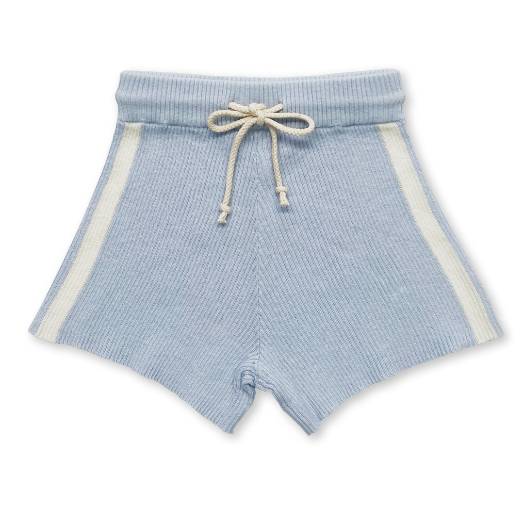 Grown Ribbed Hemp Shorts - Aqua