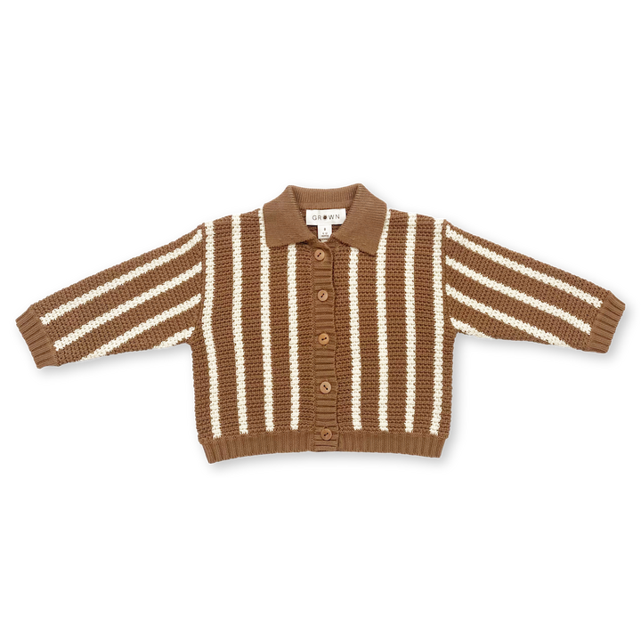 Grown Knitted Button Up Cardigan - Cedar