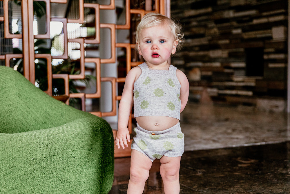 Grown Pansy Top - Lime & Marle