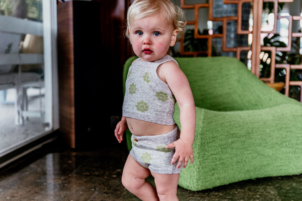 Grown Pansy Top - Lime & Marle