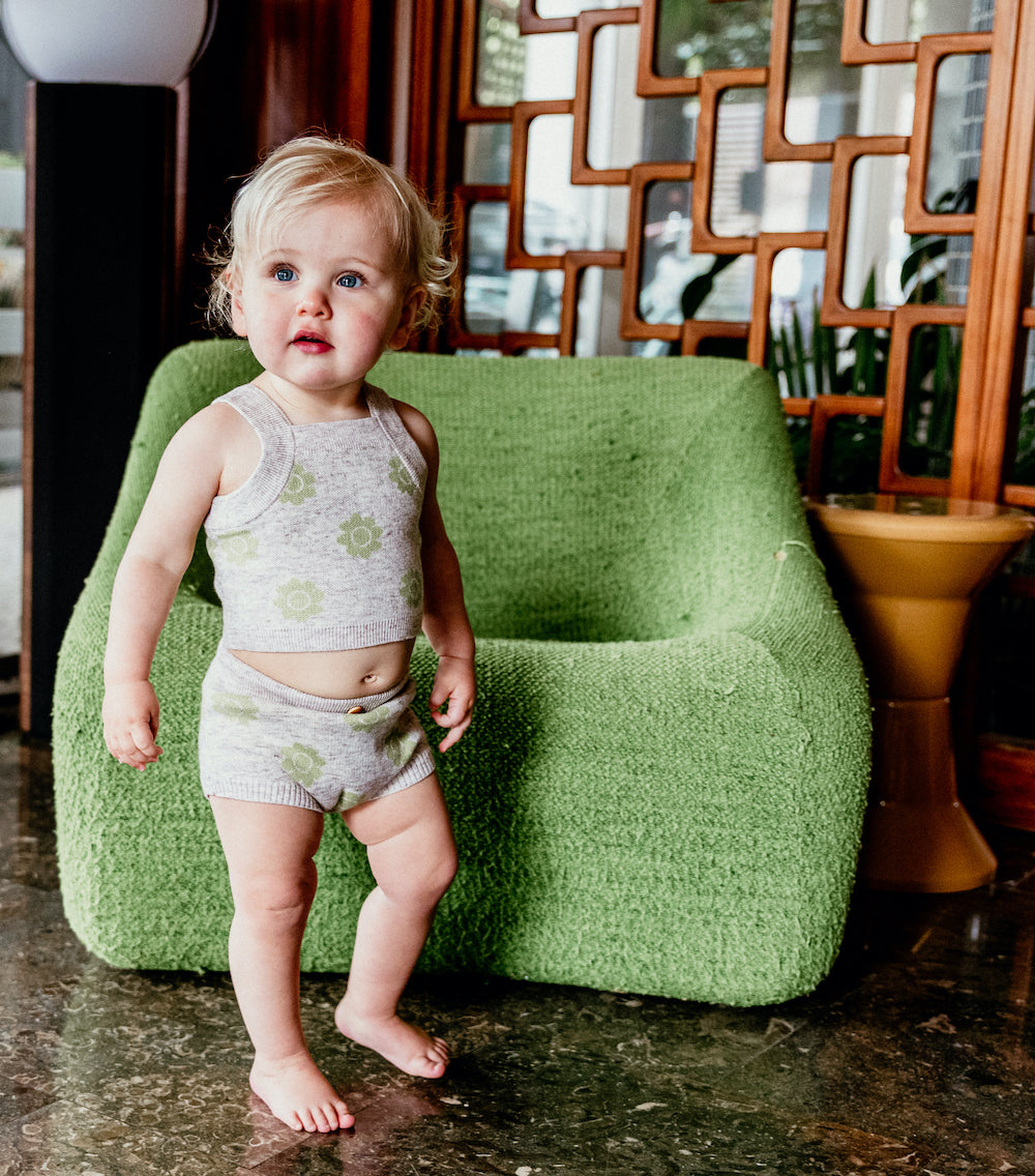 Grown Pansy Top - Lime & Marle