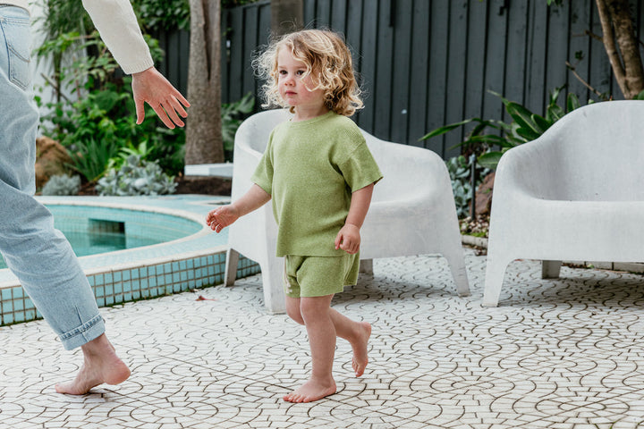 Grown Hemp Ribbed Shorts - Lime