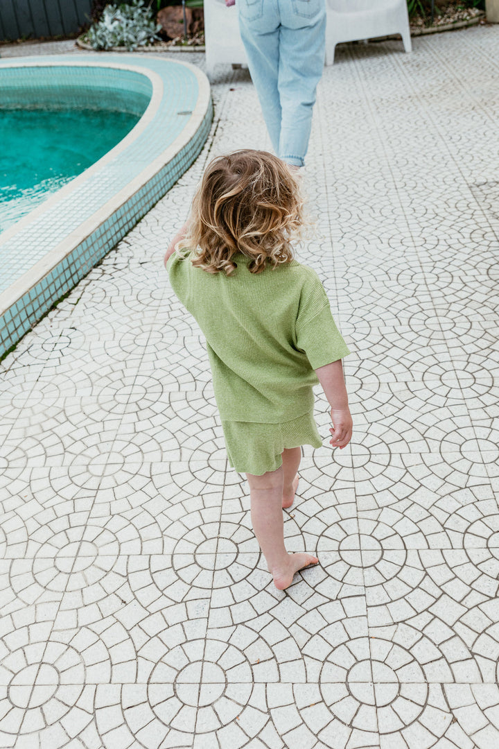 Grown Hemp Ribbed Shorts - Lime