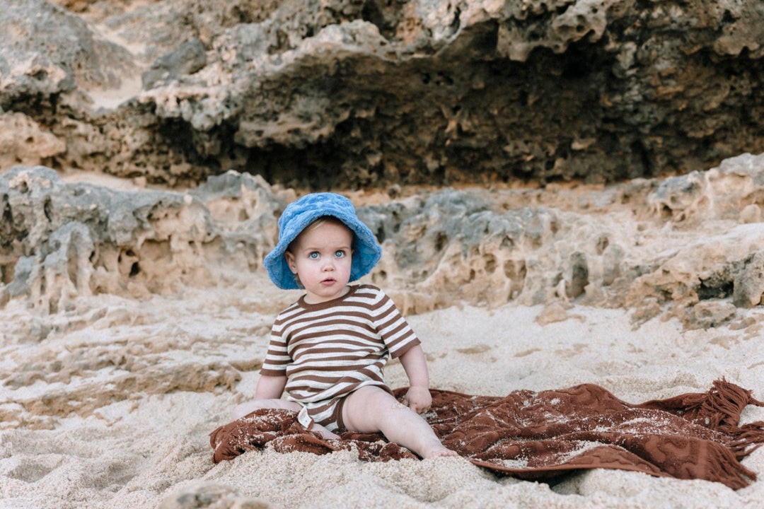 Grown Knitted Tee Bodysuit - Latte & Chocolate