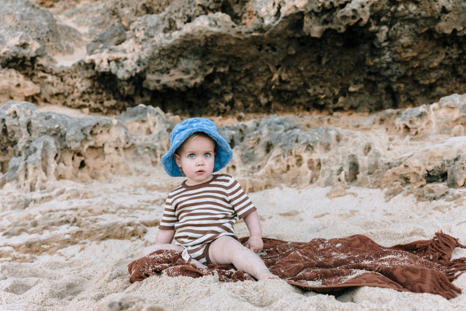 Grown Knitted Tee Bodysuit - Latte & Chocolate