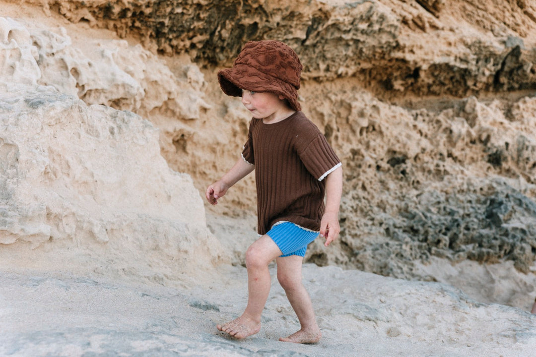 Grown Knitted Rib Tee - Chocolate