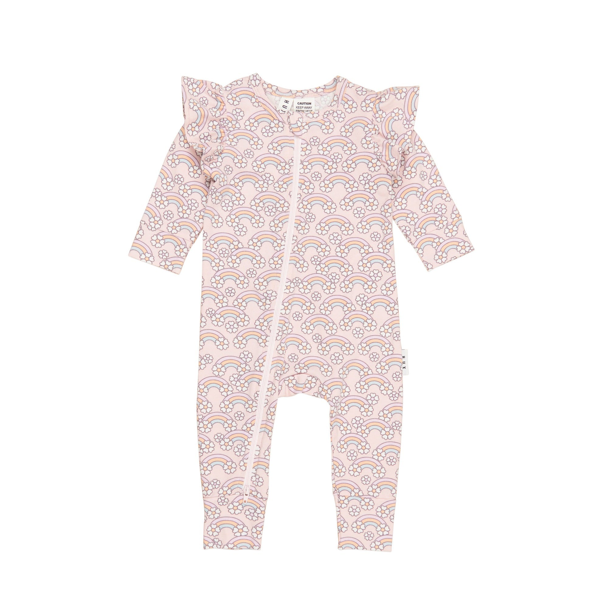 Flowerbow Frill Romper - Pink Pearl