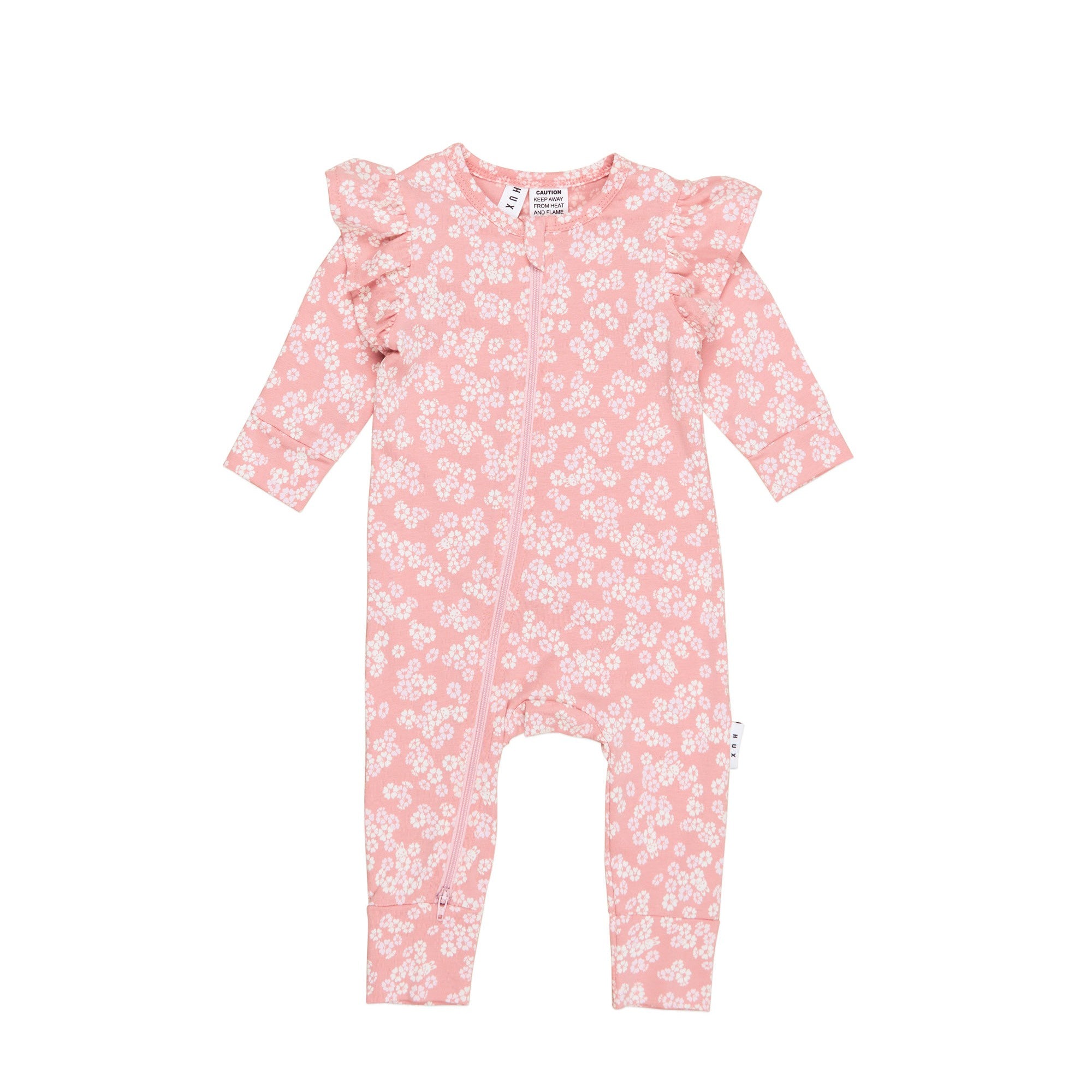 Peek A Boo Bunny Frill Romper - Dusty Rose