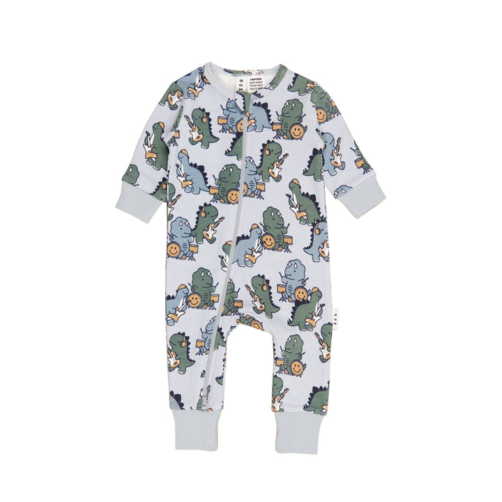 Huxbaby Dino Band Romper - Slate