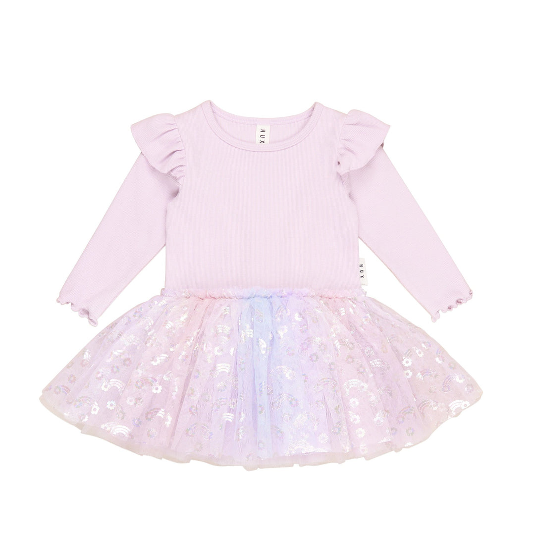 Huxbaby Rainbow Rib Ballet Onesie - Bright Orchid