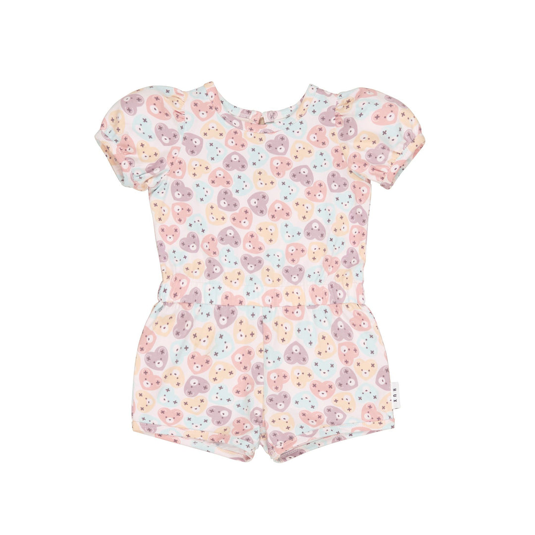 Huxbaby Heart Bear Playsuit