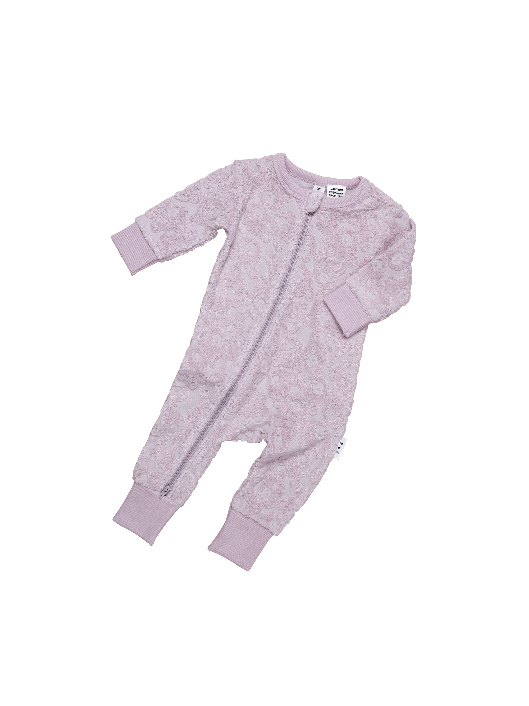 Huxbaby Huxbear Terry Zip Romper - Lavender