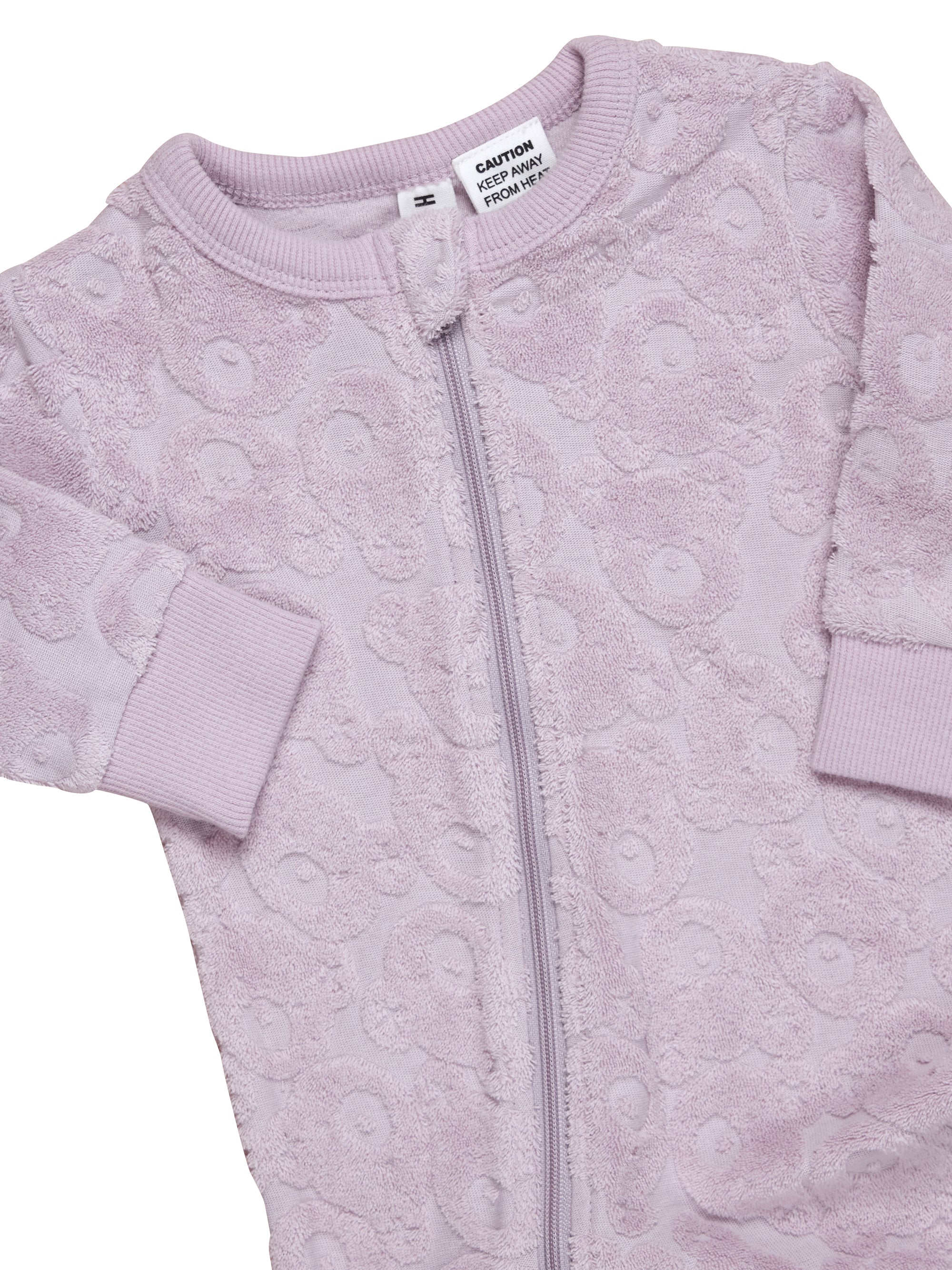 Huxbaby Huxbear Terry Zip Romper - Lavender