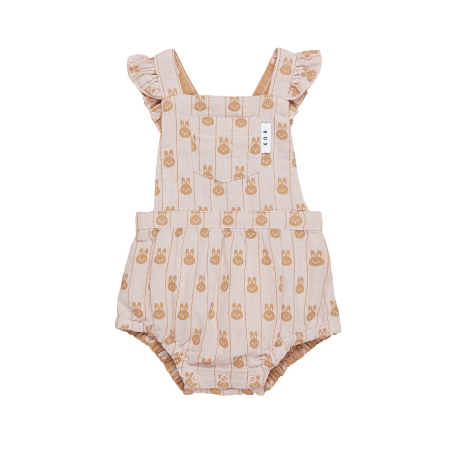 Huxbaby Bunny Stripe Reversible Playsuit - Rose + Biscuit