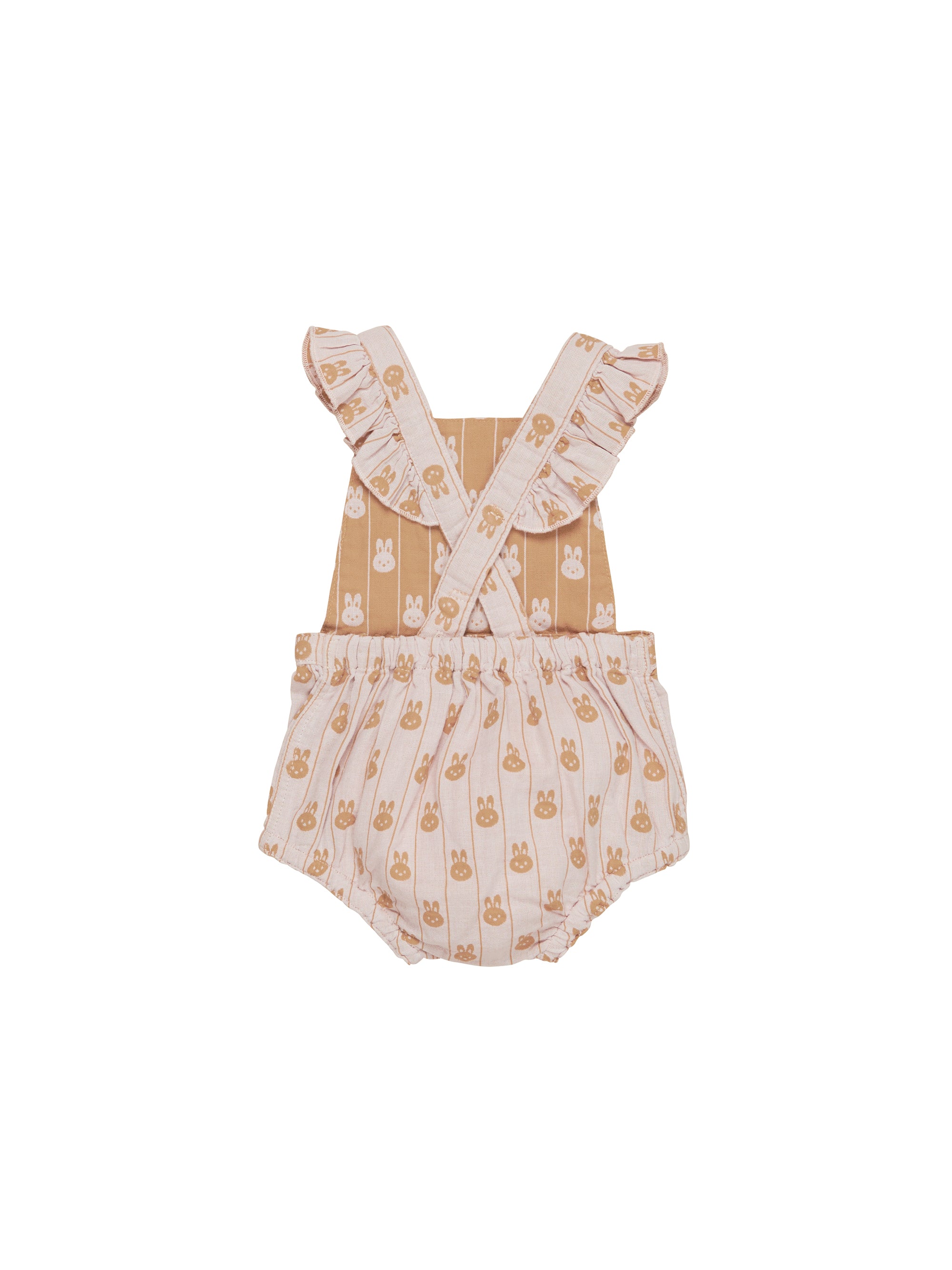 Huxbaby Bunny Stripe Reversible Playsuit - Rose + Biscuit