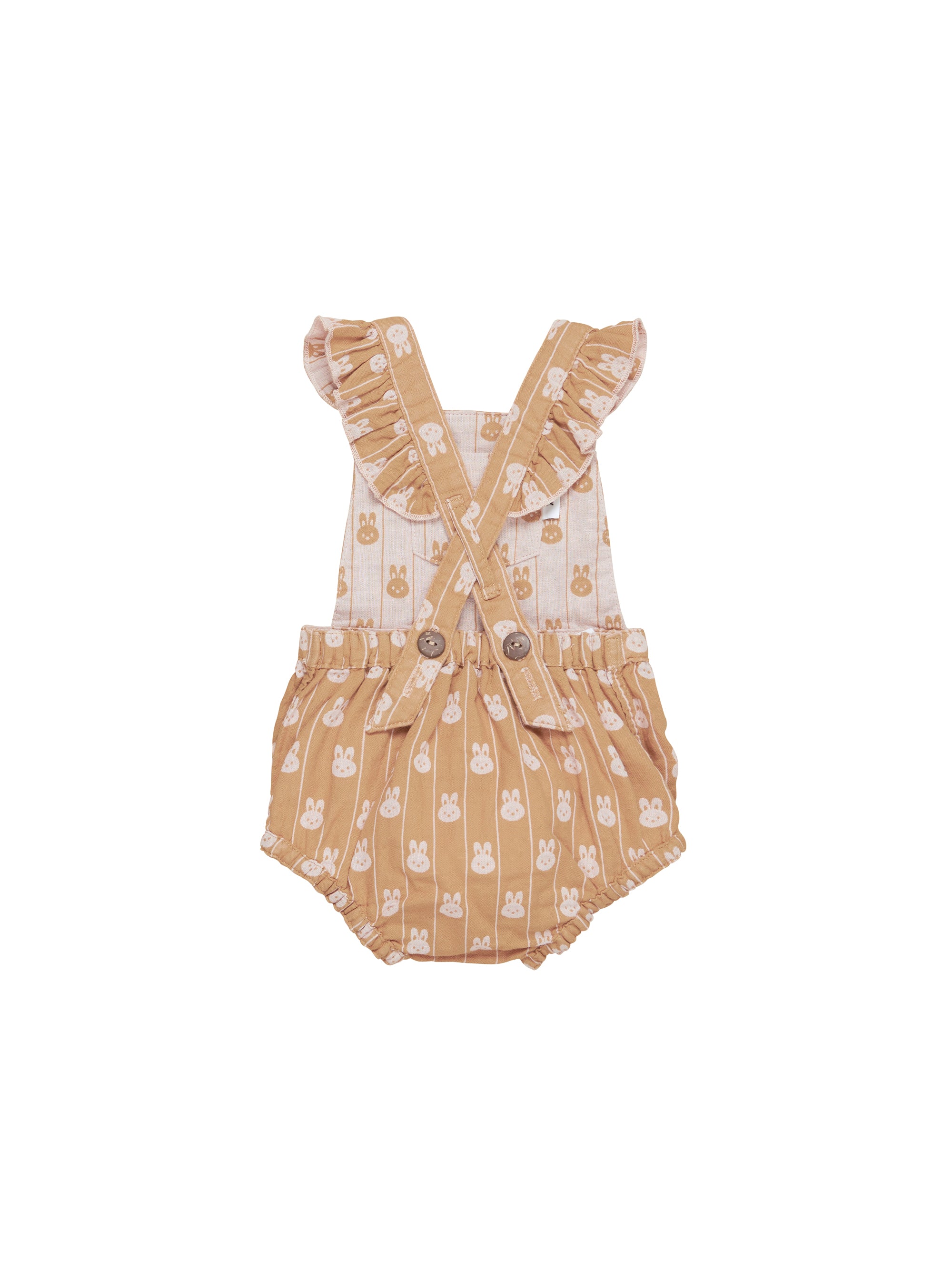 Huxbaby Bunny Stripe Reversible Playsuit - Rose + Biscuit