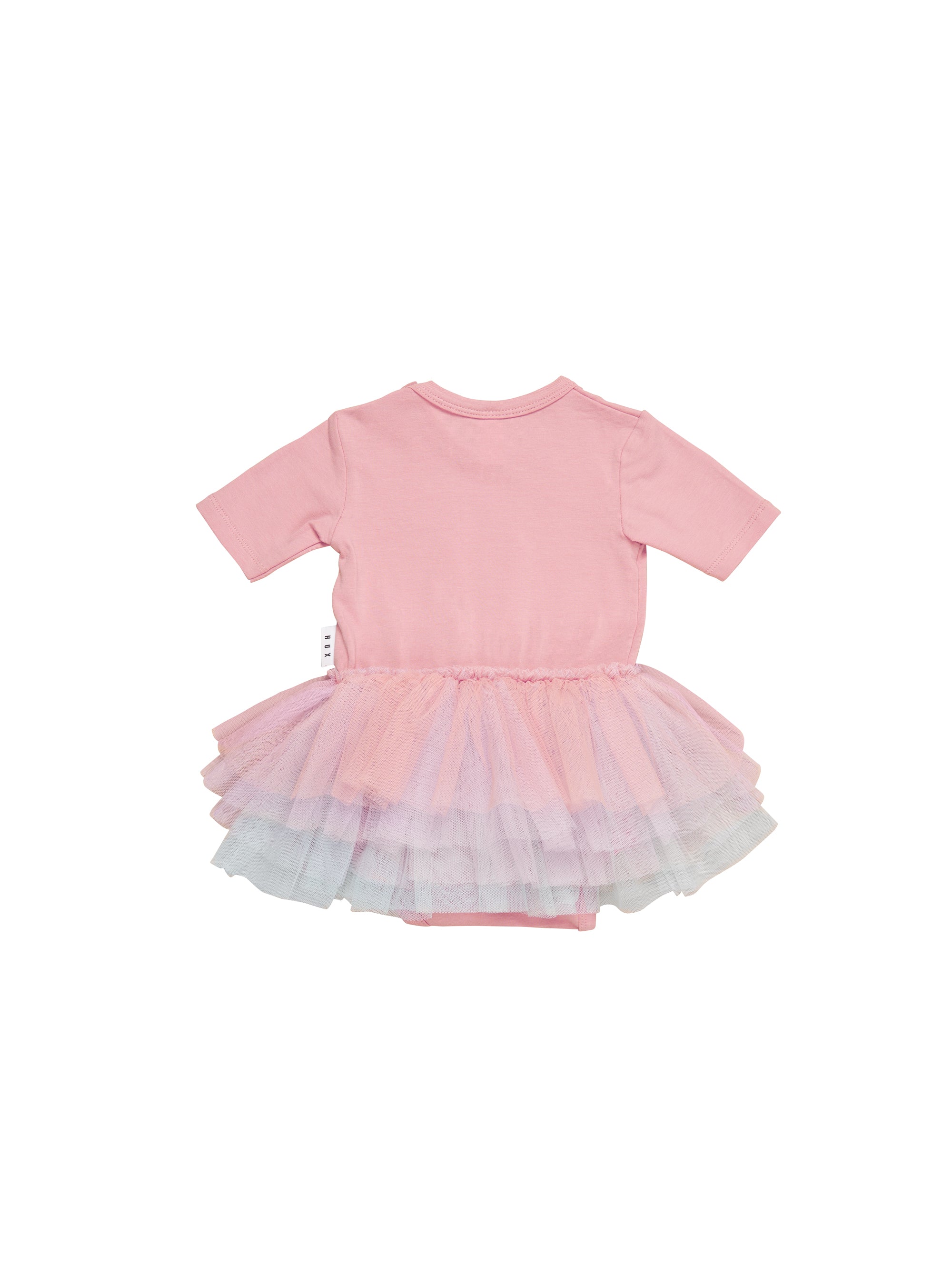 Huxbaby Dino Rainbow Layered Ballet Onesie - Dusty Rose