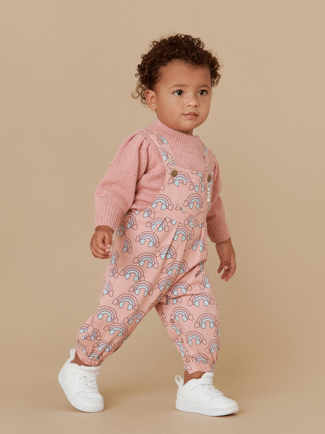 Huxbaby Rainbow Overalls - Dusty Rose