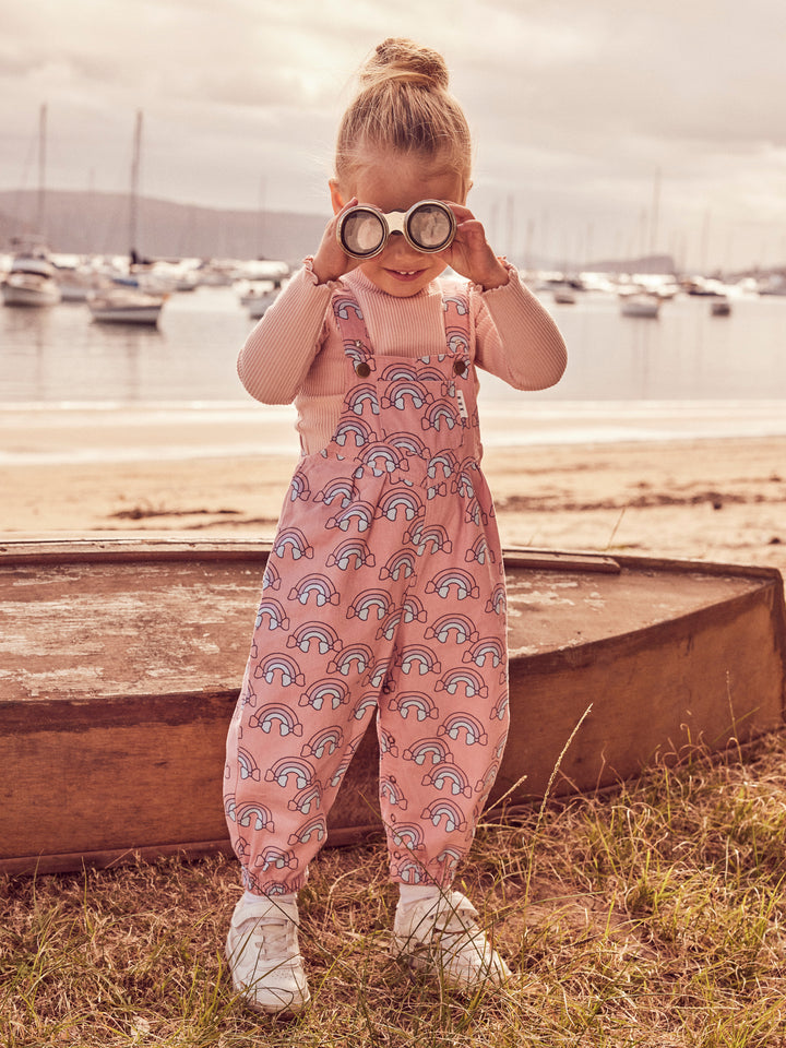 Huxbaby Rainbow Overalls - Dusty Rose