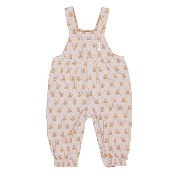 Huxbaby Bunny Stripe Reversible Overalls - Rose + Biscuit