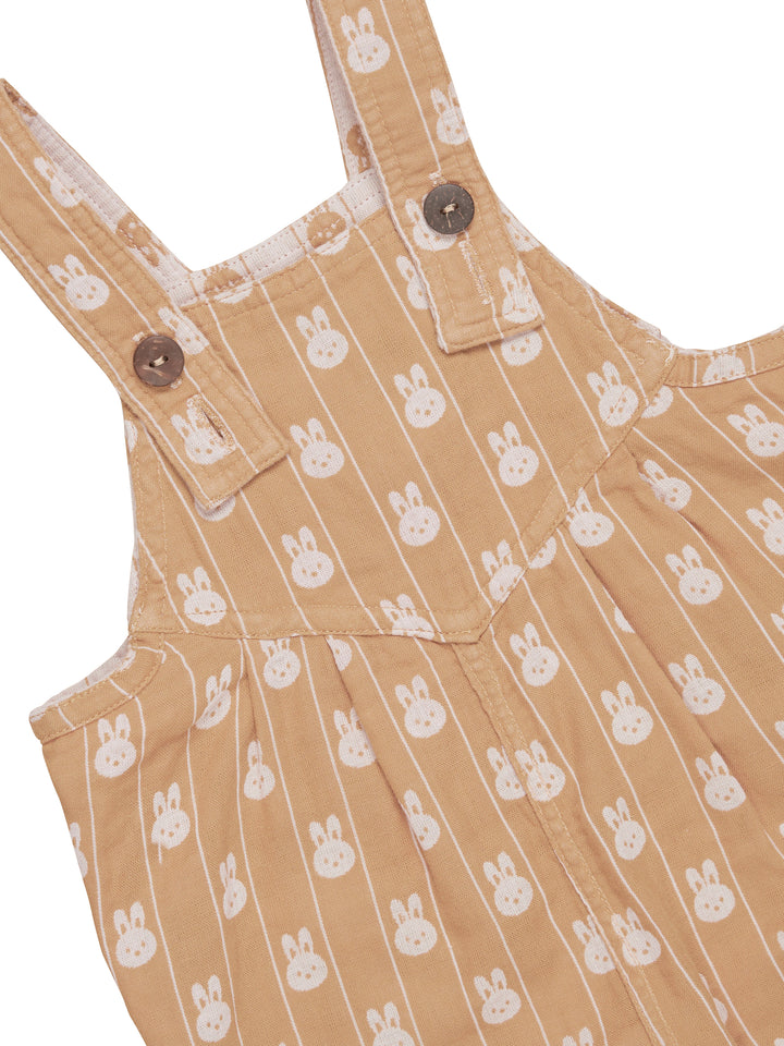 Huxbaby Bunny Stripe Reversible Overalls - Rose + Biscuit