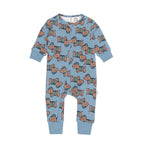 Dino Dog Romper - Mountain Blue