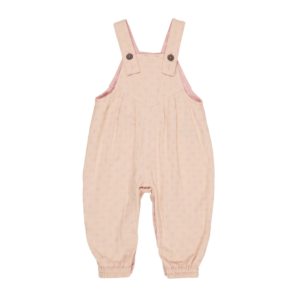 Huxbaby Daisy Reversible Overalls - Dusty Rose + Sunkiss