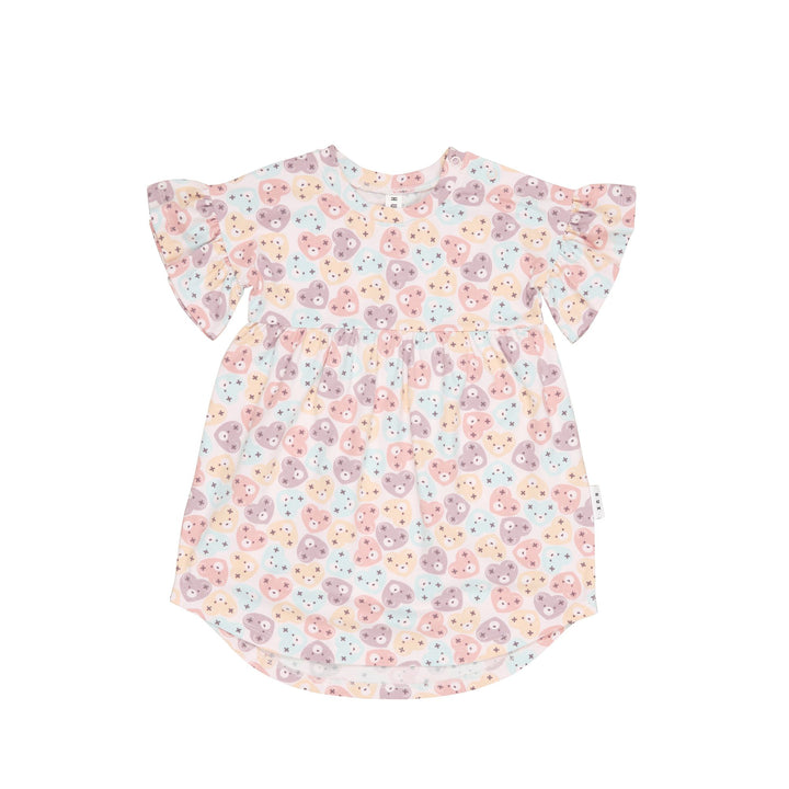 Huxbaby Heart Bear Frill Swirl Dress