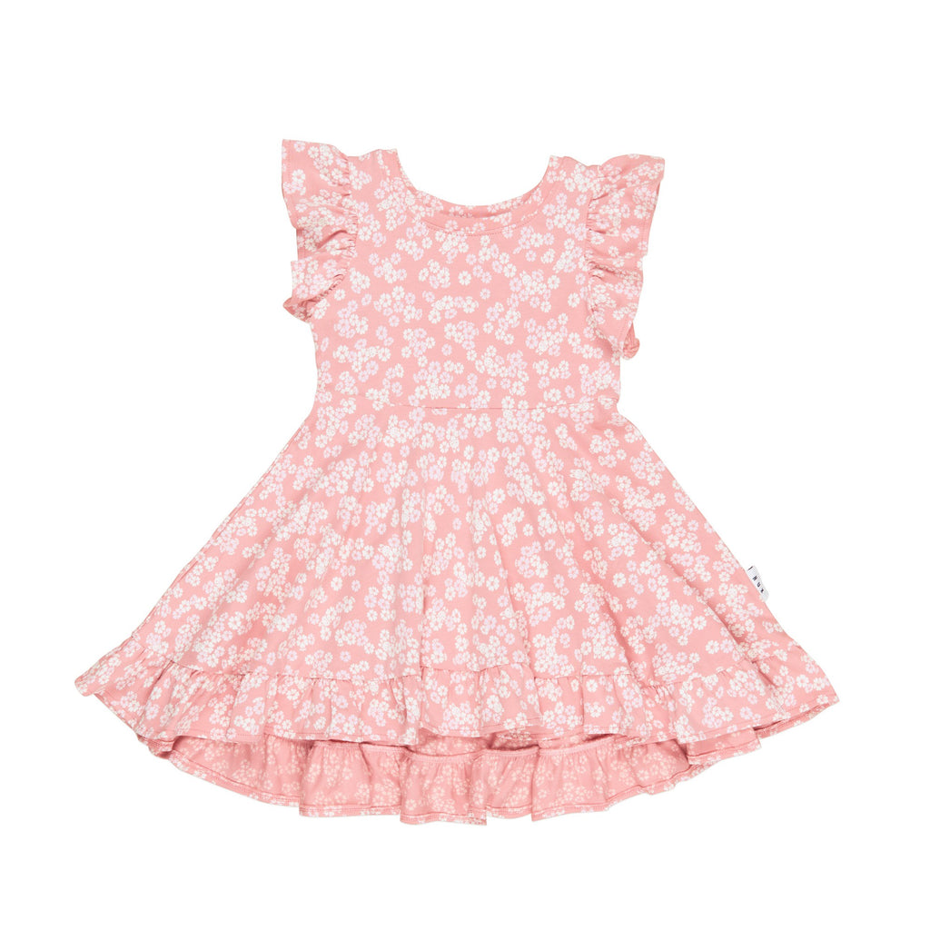 Peek A Boo Bunny Frill Swing Dress - Dusty Rose