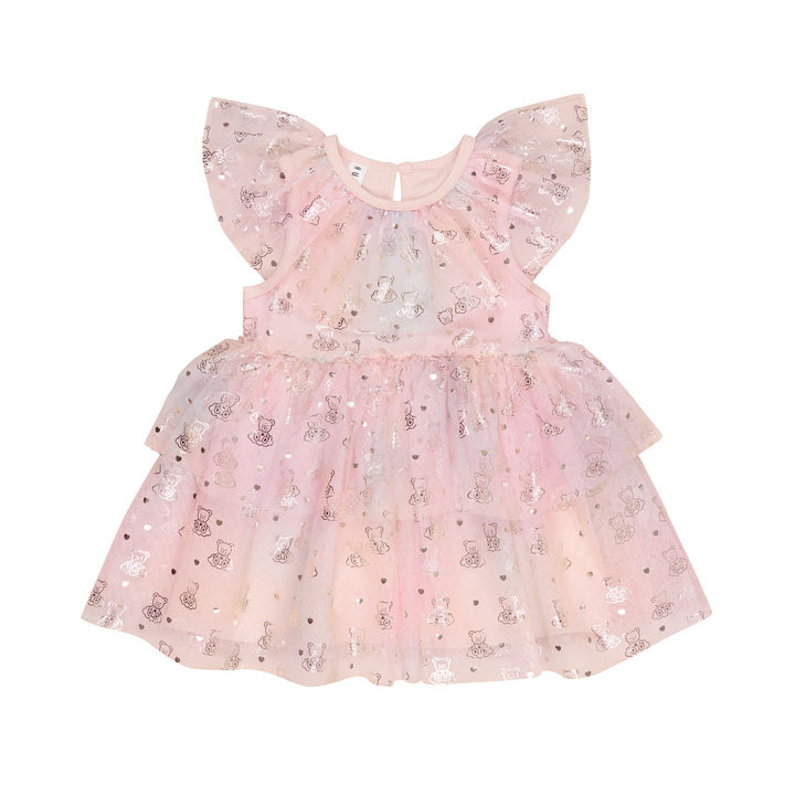 Huxbaby Cloud Bear Tiered Party Dress