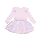 Rainbow Rib Ballet Dress - Bright Orchid