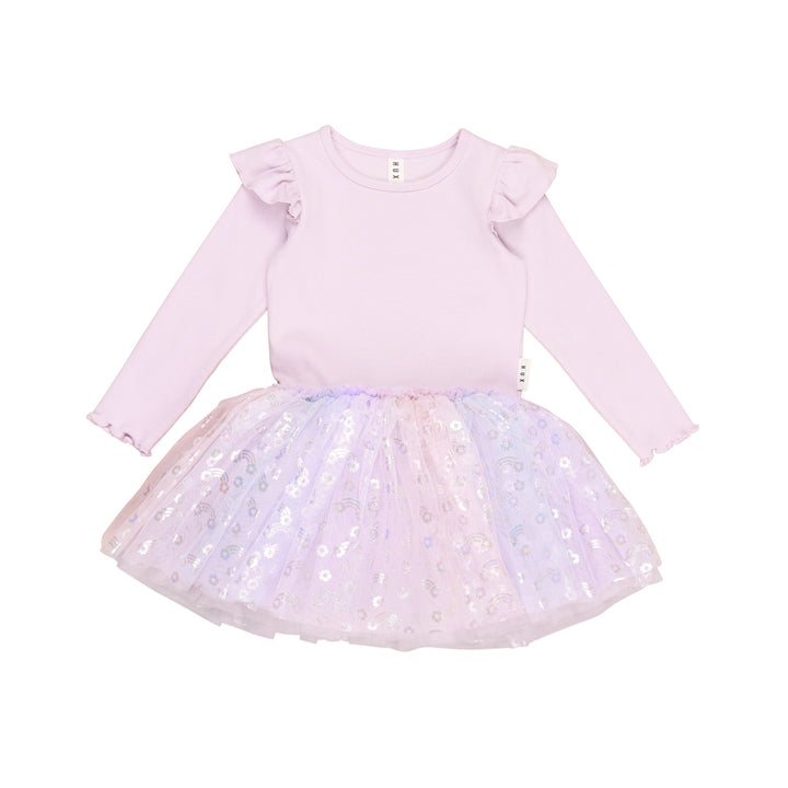 Huxbaby Rainbow Rib Ballet Dress - Bright Orchid