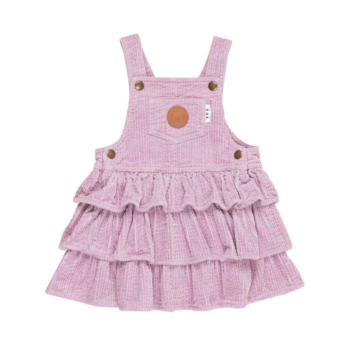 Huxbaby Cord Frill Overall Dress - Orchid