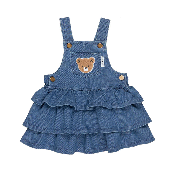 Huxbaby Huxbear Knit Denim Frill Overall Dress