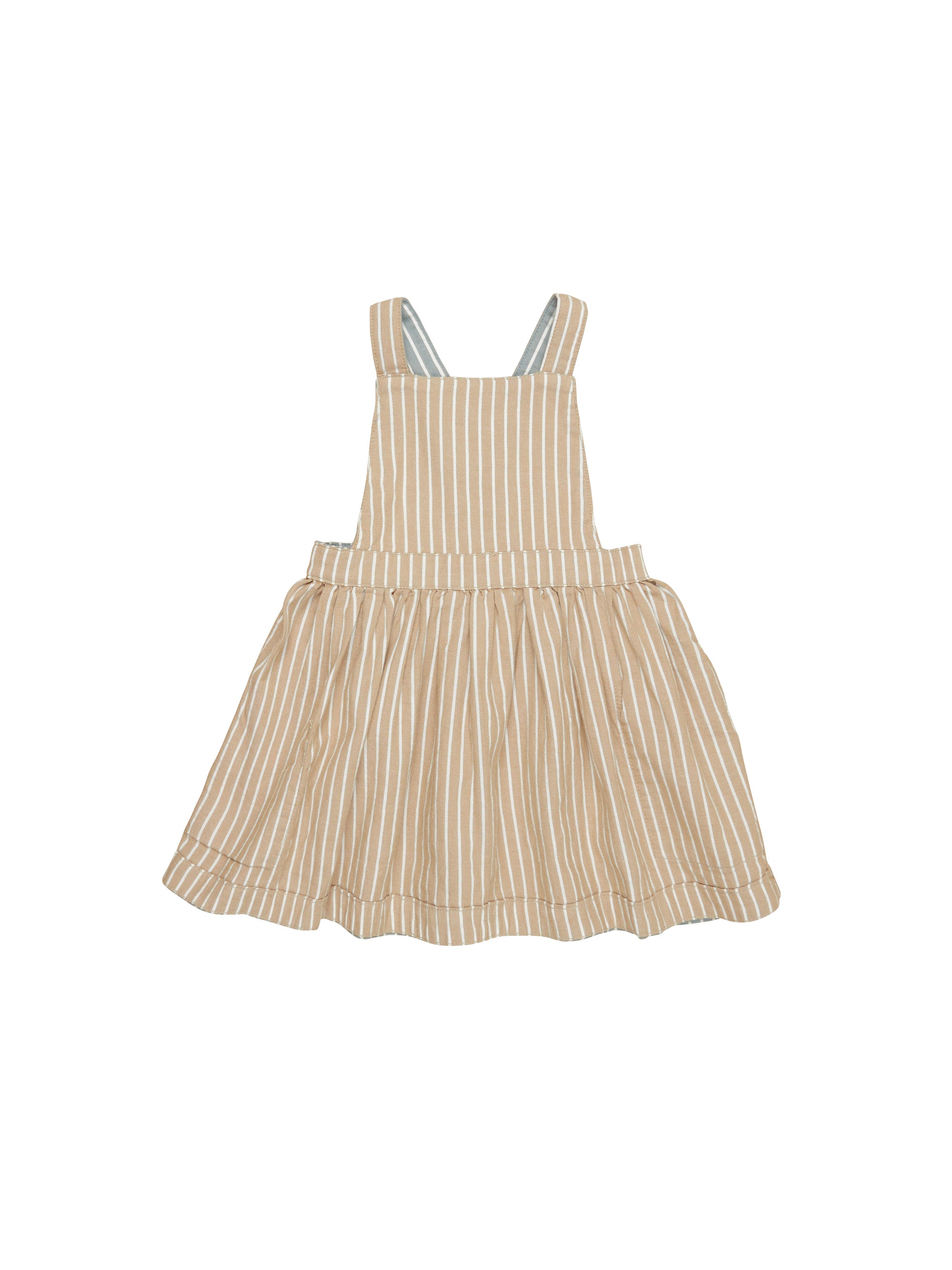 Huxbaby Stripe Reversible Pinafore - Teal + Biscuit