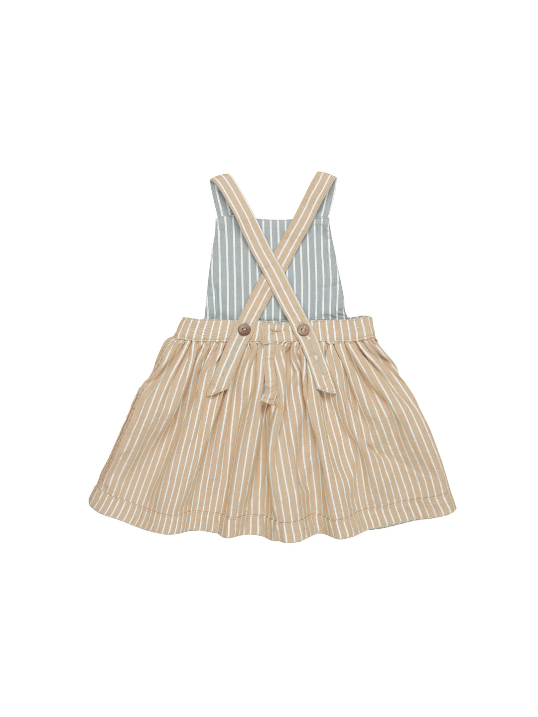 Huxbaby Stripe Reversible Pinafore - Teal + Biscuit