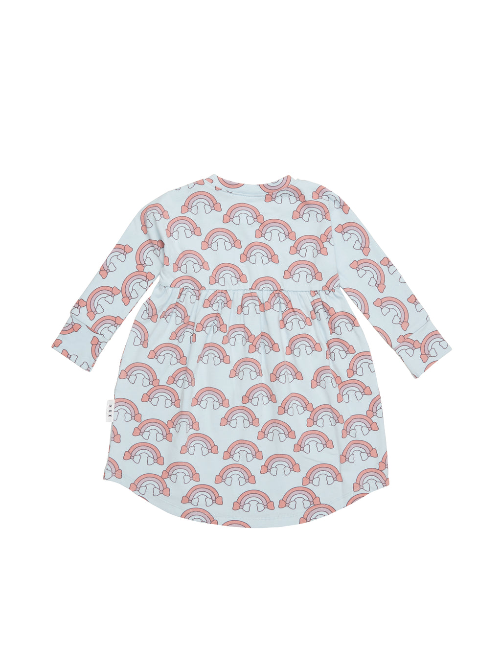 Huxbaby Rainbow Long Sleeve Swirl Dress - Sky