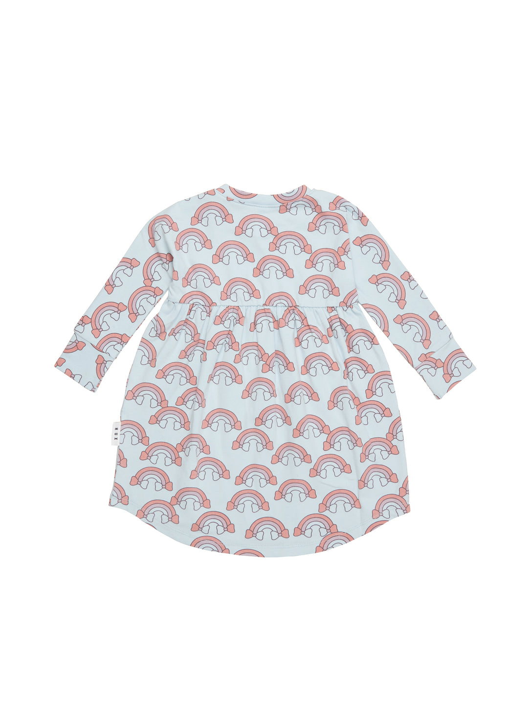 Huxbaby Rainbow Long Sleeve Swirl Dress - Sky