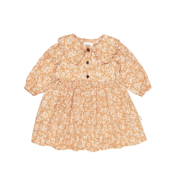 Huxbaby Floral Warm Glow Collar Dress